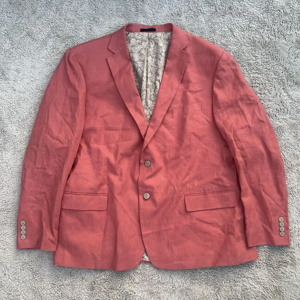 Lauren Ralph Lauren Men’s Lassiter Ultraflex Linen Blazer  50R Salmon Red NWOT